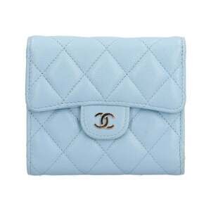 CHANEL Blue Caviar Leather Wallet
